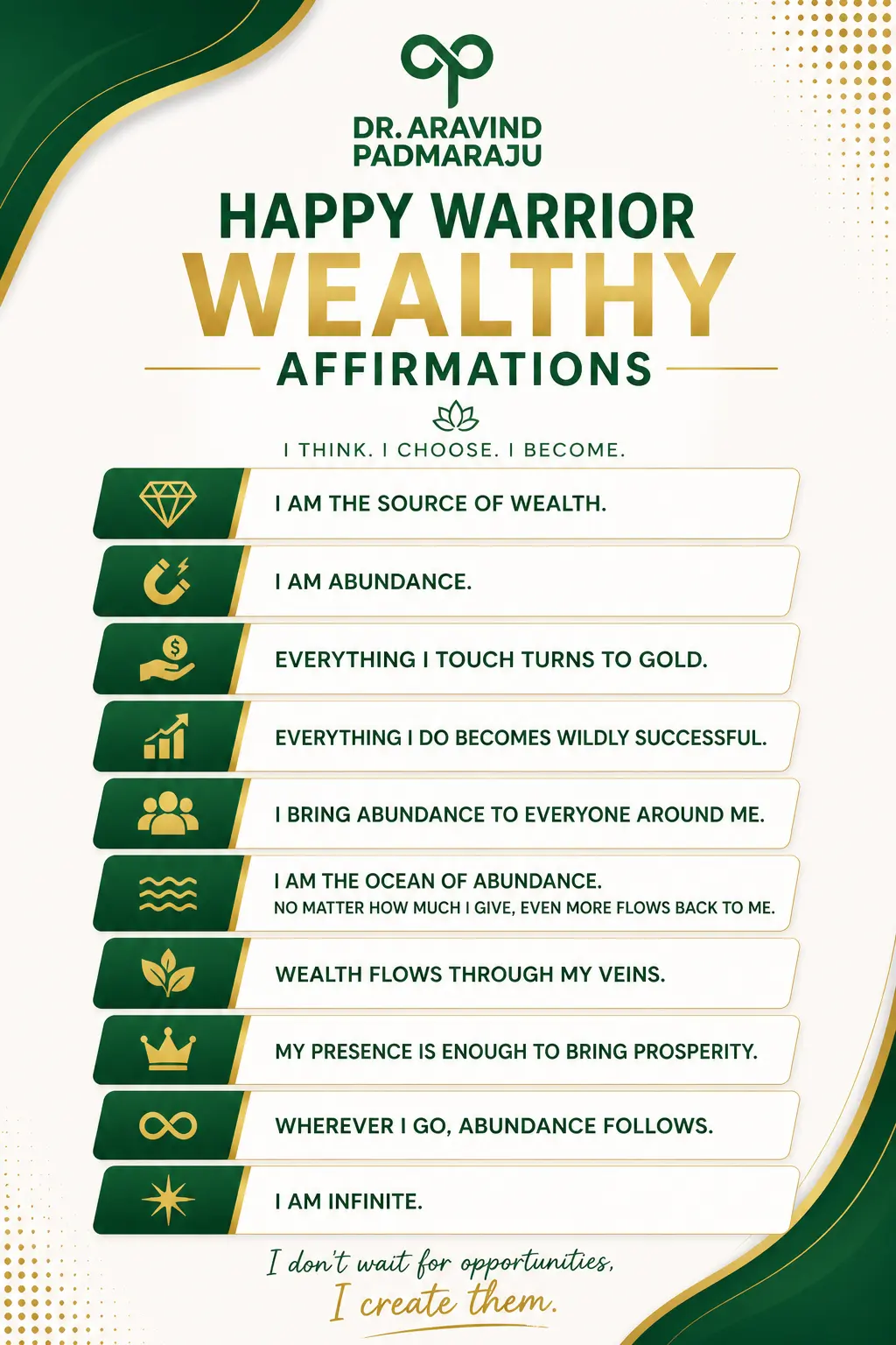 Happy Warrior Wealth Affirmations